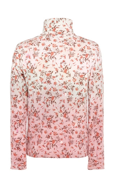 Shop Acne Studios Emilio Floral Turtleneck Shirt In Orange