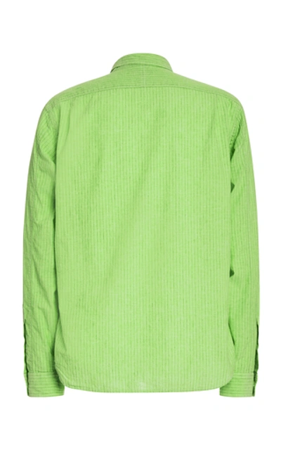 Shop Alex Mill Striped Cotton-linen Shirt In Green
