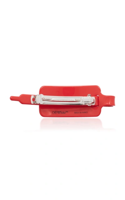 Shop Off-white Ziptie Acetate Hair Clip In Red