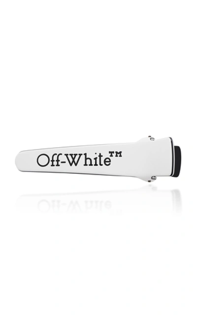 Shop Off-white Logo-print Acetate Hair Clip In White