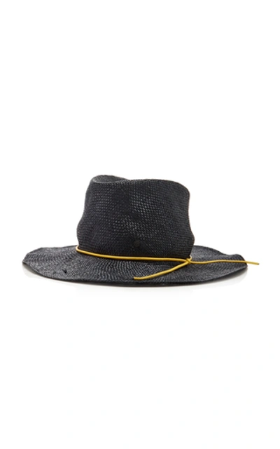 Shop Maison Michel Charles Packable Straw Hat In Black