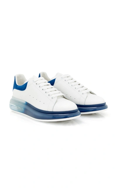 Shop Alexander Mcqueen Transparent-sole Leather Sneakers In White