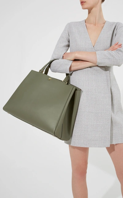 Shop Valextra Brera Grande Tote In Green