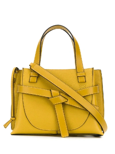 Shop Loewe Gate Mini Tote Bag In Yellow