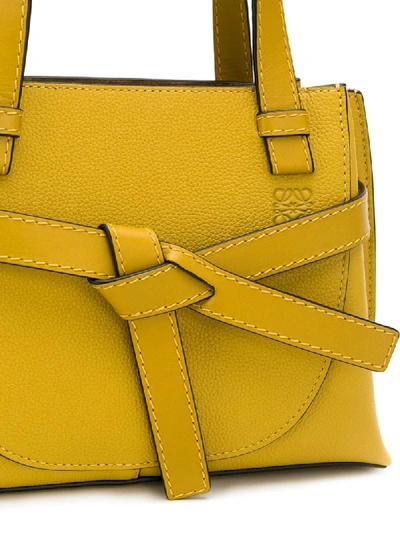 Shop Loewe Gate Mini Tote Bag In Yellow