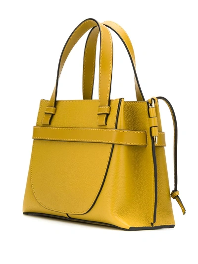 Shop Loewe Gate Mini Tote Bag In Yellow