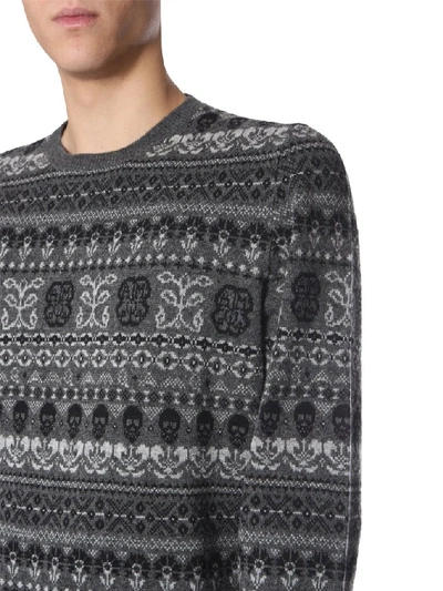 Shop Alexander Mcqueen Skull Patterned Sweater In Grey