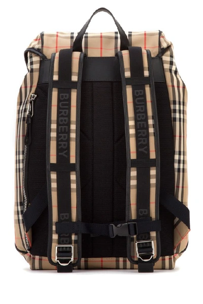 Shop Burberry Vintage Check Logo Backpack In Multi