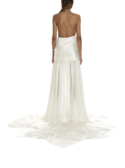 Shop Balmain Draped Dress In White