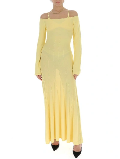 Shop Jacquemus La Robe Maille Valensole Dress In Yellow