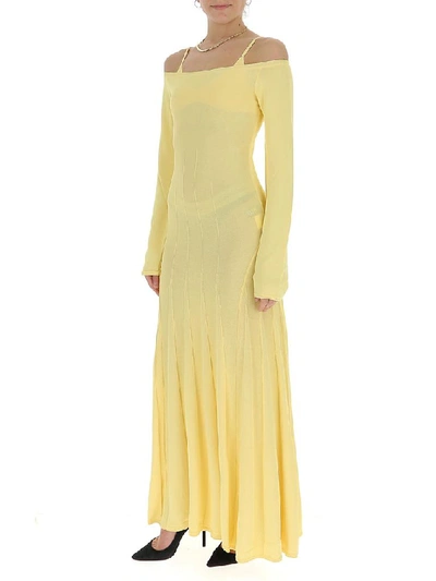 Shop Jacquemus La Robe Maille Valensole Dress In Yellow