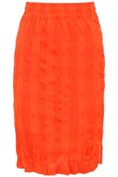 Shop Adidas Originals By Alexander Wang Textured Midi Skirt In Orange