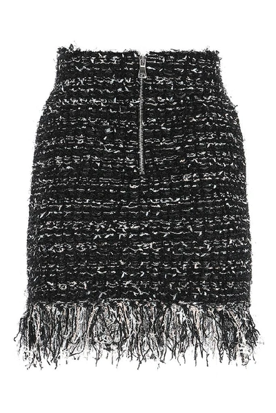 Shop Balmain Tweed Mini Skirt In Multi