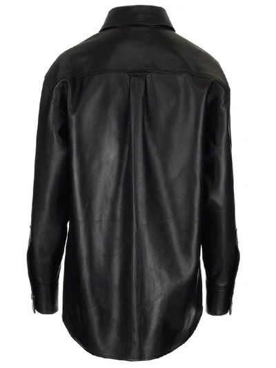 Shop Bottega Veneta Leather Shirt In Black