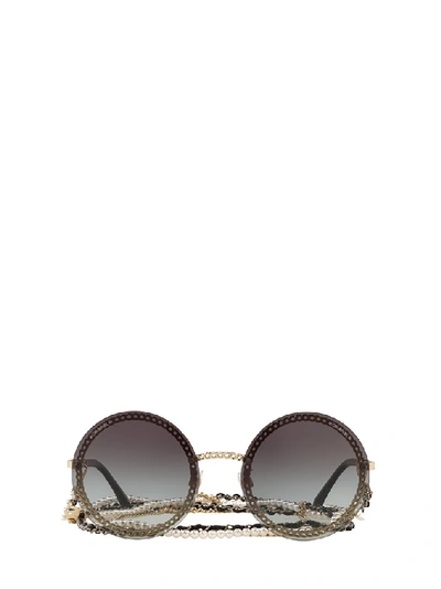 Pre-owned Chanel Round Frame Chain Sunglasses In Multi