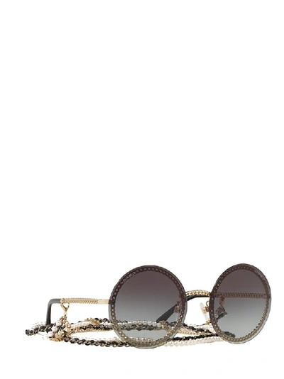 Pre-owned Chanel Round Frame Chain Sunglasses In Multi