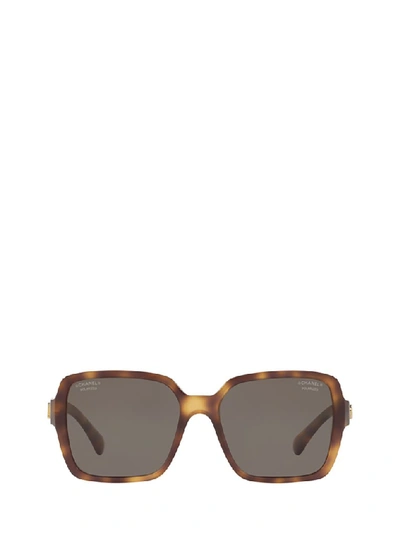 Pre-owned Chanel Square Frame Sunglasses In Brown