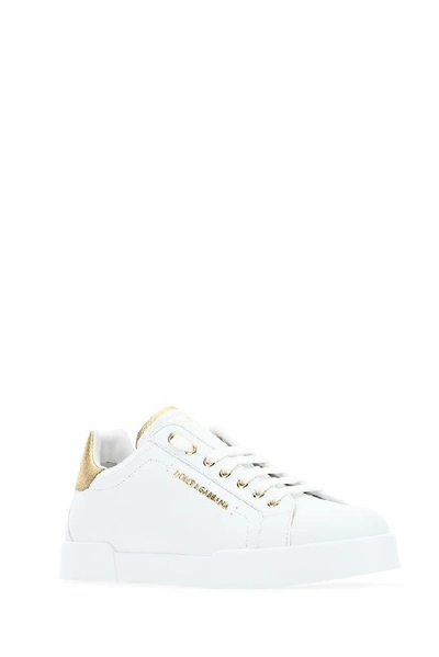 Shop Dolce & Gabbana Portofino Sneakers In Gold