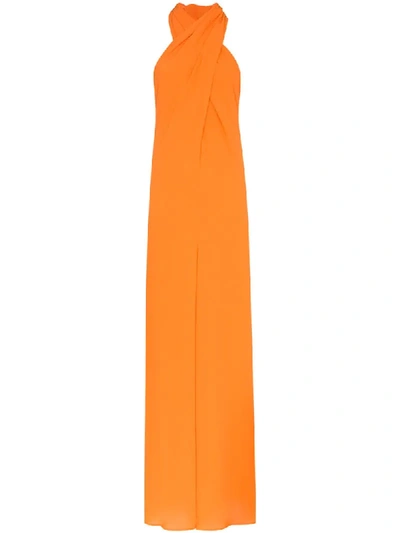 Shop Staud Sycamore Halterneck Jumpsuit In Orange