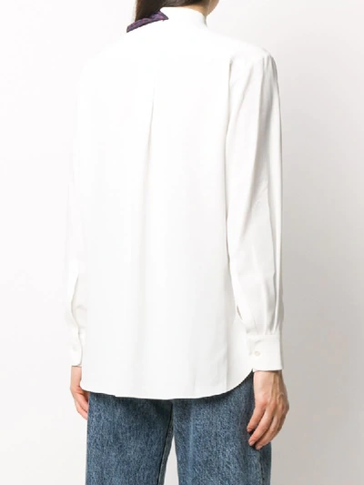 Shop Rokh Chain-link Print Sash Shirt In White