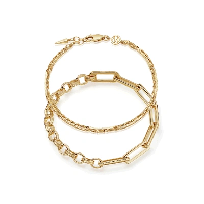 Shop Missoma Axiom & Isa Chain Bracelet Set 18ct Gold Vermeil