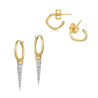 Shop Missoma Molten Spike Earring Set 18ct Gold Plated Vermeil