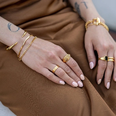 Shop Missoma Lucy Williams Gold Large Ridge Ring