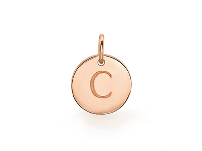 Shop Missoma Rose Gold C Initial Disc In Gold/pink/red