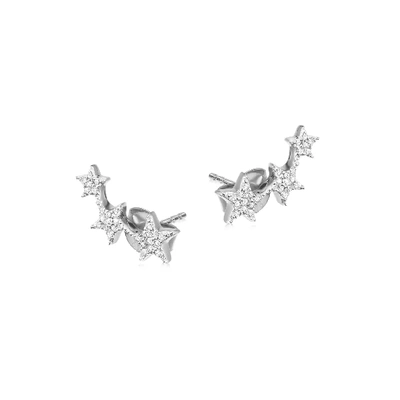 Shop Missoma Pave Celestial Stud Earrings Sterling Silver/cubic Zirconia
