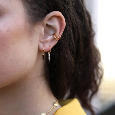 Shop Missoma Mini Spike Charm Hoop Earrings 18ct Gold Plated Vermeil