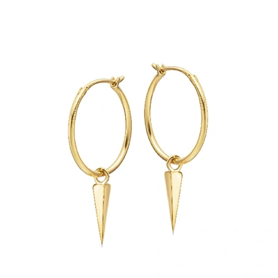Shop Missoma Medium Spike Charm Hoop Earrings In Gold