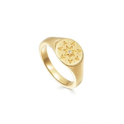 Shop Missoma Gold Star Struck Signet Ring