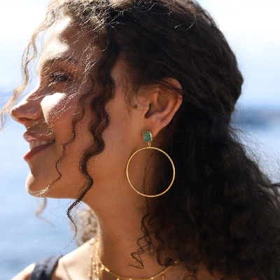Shop Missoma Lena Chandelier Hoop Earrings 18ct Gold Plated Vermeil/amazonite