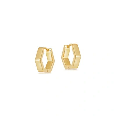 Shop Missoma Chubby Hex Huggies 18ct Gold Plated Vermeil