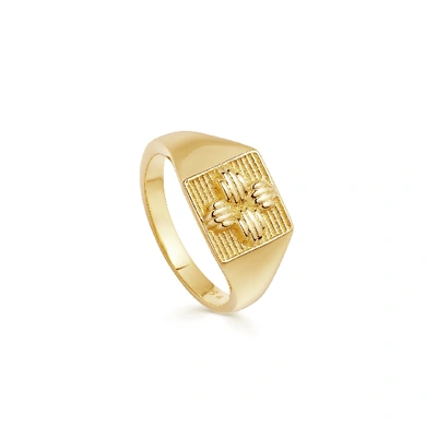 Shop Missoma Lucy Williams Gold Ridge Cross Signet Ring