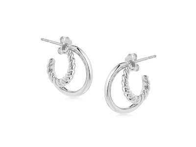 Shop Missoma Mini Radial Hoop Earrings Silver Plated