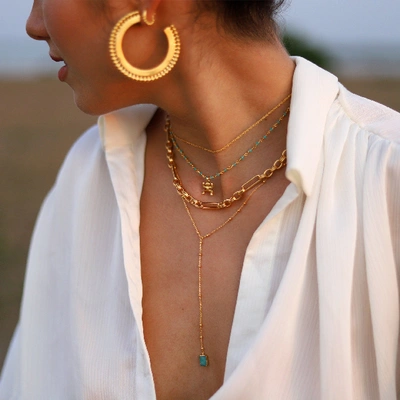 Shop Missoma Amazonite Gold Lena Lariat Necklace
