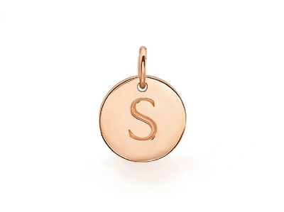 Shop Missoma Rose Gold S Initial Disc In Gold/pink/red