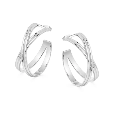 Shop Missoma Medium Infini Hoop Earrings In Silver