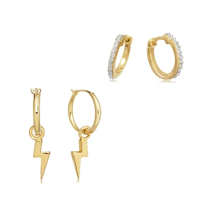 Shop Missoma Stormy Night Stack Earring Set 18ct Gold Plated Vermeil/cubic Zirconia