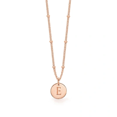 Shop Missoma Rose Gold Initial E Necklace In Gold/pink/red