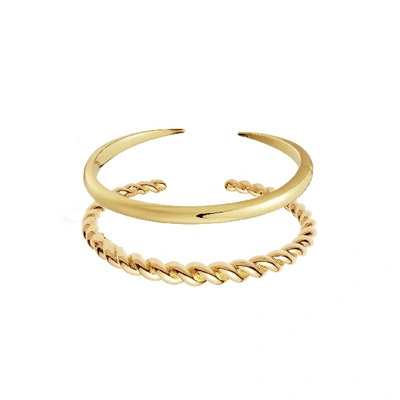 Shop Missoma Twist And Claw Bracelet Set 18ct Gold Vermeil