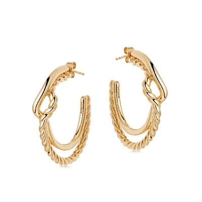 Shop Missoma Medium Reel Twine Hoop Earrings 18ct Gold Plated