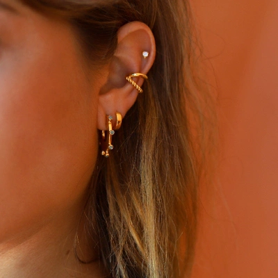 Shop Missoma Amazonite Calima Hoop Earrings In Gold