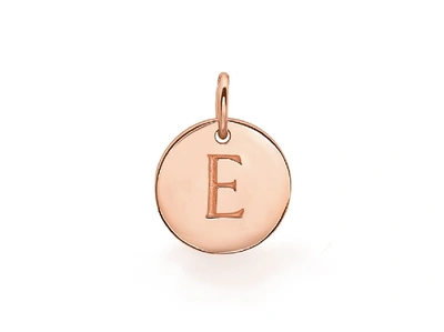 Shop Missoma Rose Gold E Initial Disc In Gold/pink/red
