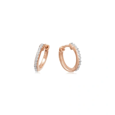 Shop Missoma Classic Pave Huggies 18ct Rose Gold Plated Vermeil/cubic Zirconia