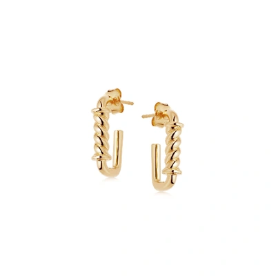 Shop Missoma Reel Ovate Mini Hoop Earrings In Gold