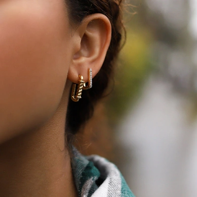 Shop Missoma Reel Ovate Mini Hoop Earrings In Gold