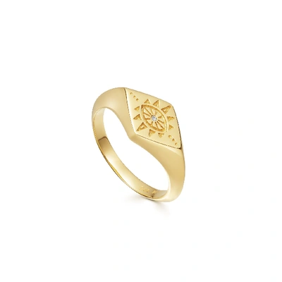 Shop Missoma Evil Eye Signet Ring In Gold