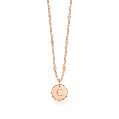Shop Missoma Rose Gold Initial C Necklace In Gold/pink/red